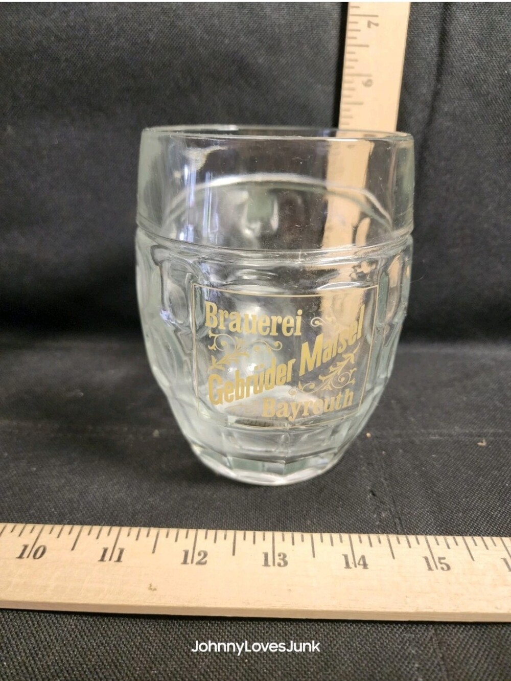 Vintage Braueri Gebrüder Maisel Bayreuth Beer Mug Clear Glass